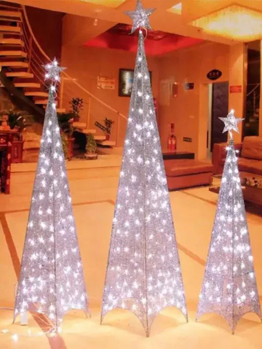 Illuminated Christmas Decorative Tree Pyramid 150cm Gold