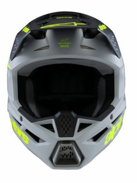Alpinestars SM3 Gray/Black/Yellow Fluo Matte Child Motorcycle Helmet Motocross DOT ECE 22.06 1060g