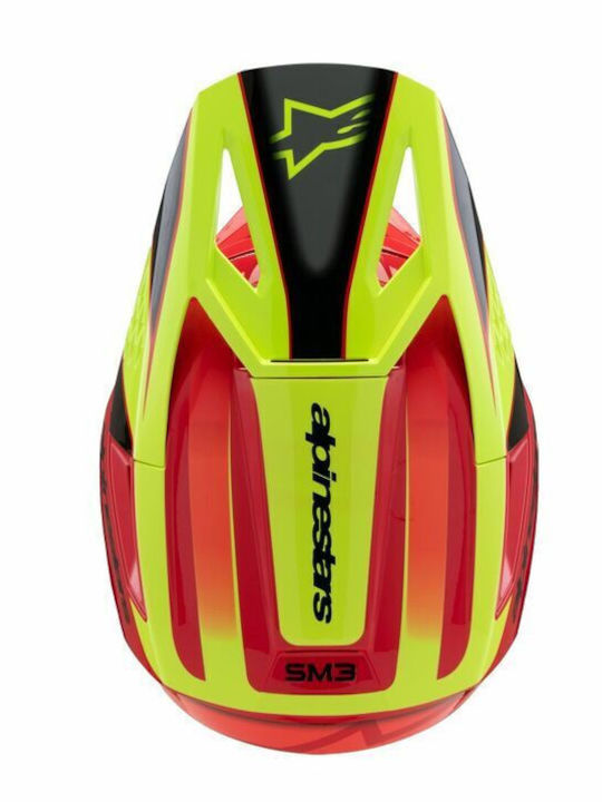 Alpinestars SM3 Red/Yellow Fluo/Black Glossy Kinder Motorradhelm Motocross DOT / ECE 22.06 1060gr