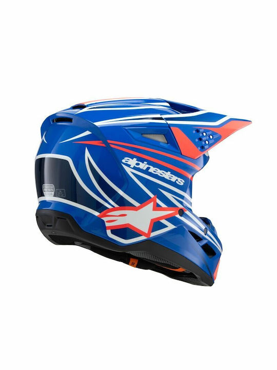 Alpinestars SM3 Blue/Red/White/Black Glossy Kids Motorcycle Helmet Motocross DOT / ECE 22.06 1060gr