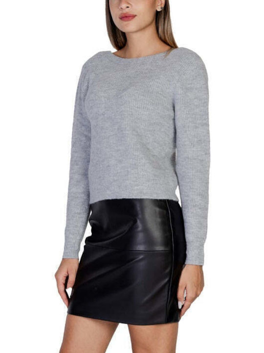 Morgan Damen Langarm Pullover mit V-Ausschnitt Gray