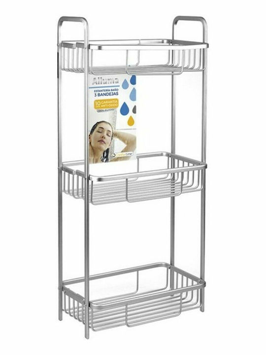 Confortime Wall Mounted Bathroom Shelf Metallic 29x18x65.5cm Silver