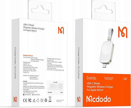 Mcdodo Usb-c Индуктивно Зарядно за Apple Watch 8 9 Se Ultra Каишка