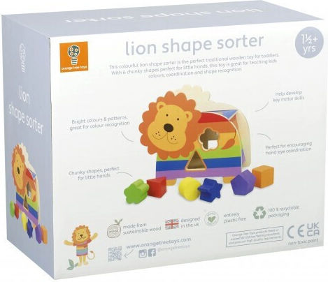 Orange Tree Toys Παιχνίδι Ταξινόμησης Σχημάτων από Ξύλο για 18+ Μηνών