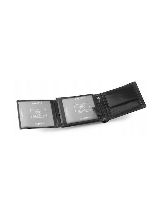 Zagatto Natürliche Schwarze Lederbrieftasche Zg-003-bar-2 Herren Zagatto Natürliche Schwarze Lederbrieftasche Zg-003-bar-2 Herren