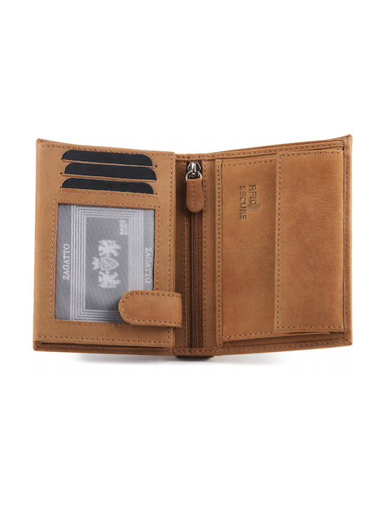Zagatto Naturbraune Lederbrieftasche Zg-n4-f10 Herren