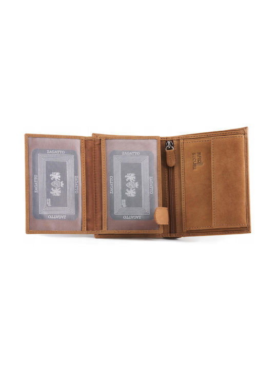 Zagatto Naturbraune Lederbrieftasche Zg-n4-f10 Herren
