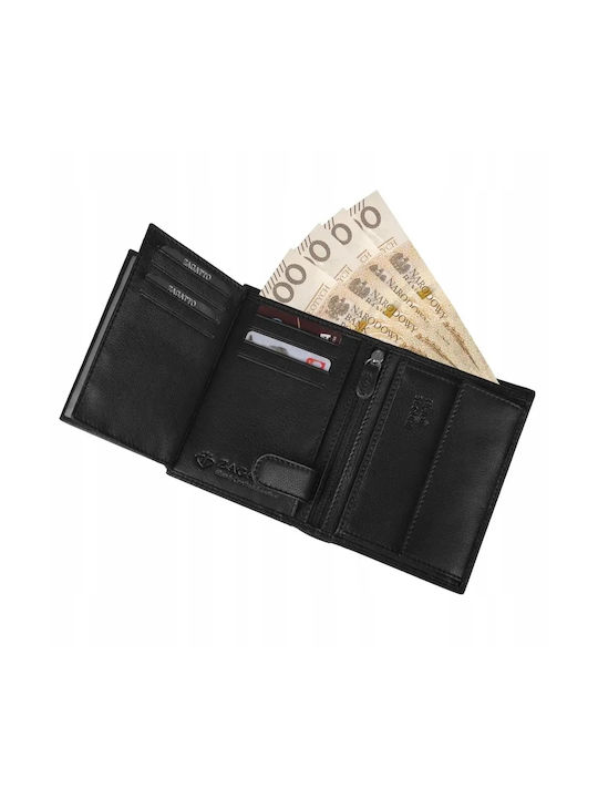Zagatto Natural Black Leather Wallet Zg-n4-f7 Men's