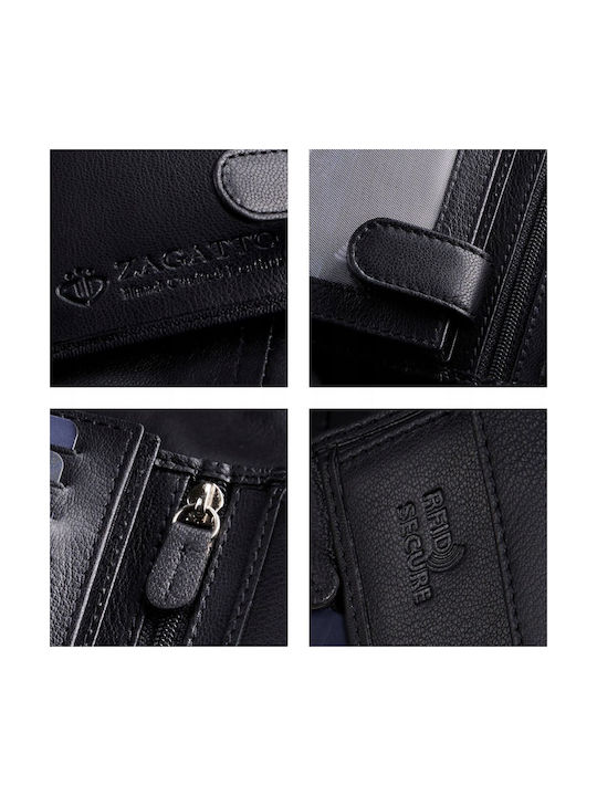 Zagatto Natural Black Leather Wallet Zg-n4-f7 Men's