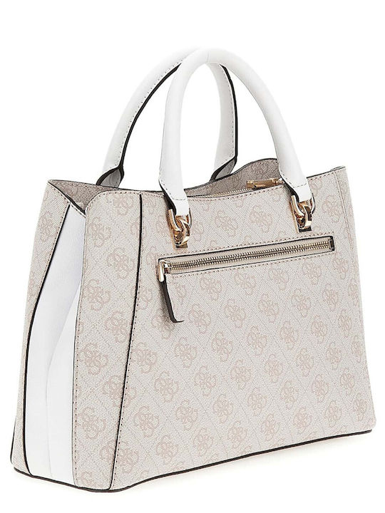 Guess Girlfriend Satchel Women's Bag Hand Beige