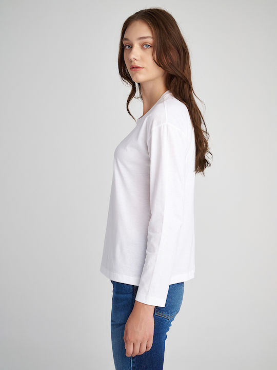 Liza Women's Blouse Cotton Long Sleeve White