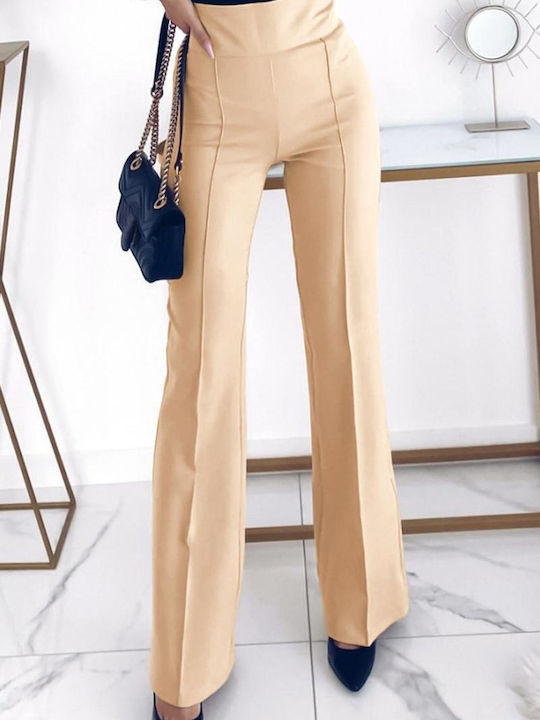 Woman's Fashion Women's Fabric Trousers Ecru