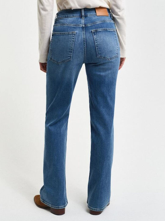 Ψηλόμεσο Γυναικείο Jean Παντελόνι Καμπάνα σε Slim Εφαρμογή