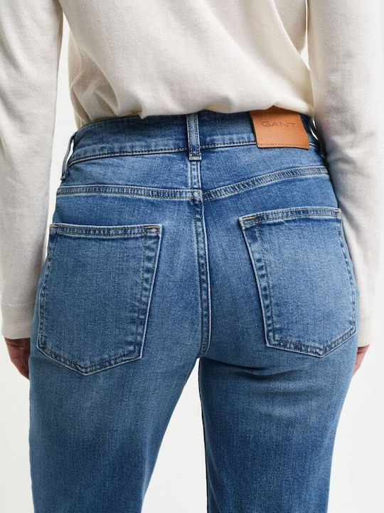 Ψηλόμεσο Γυναικείο Jean Παντελόνι Καμπάνα σε Slim Εφαρμογή
