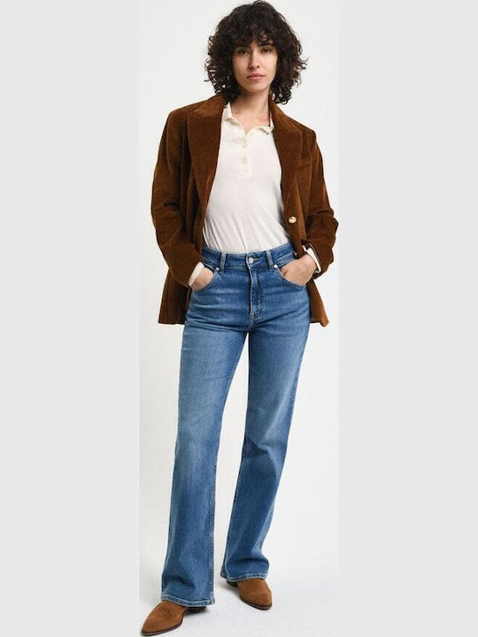 Ψηλόμεσο Γυναικείο Jean Παντελόνι Καμπάνα σε Slim Εφαρμογή