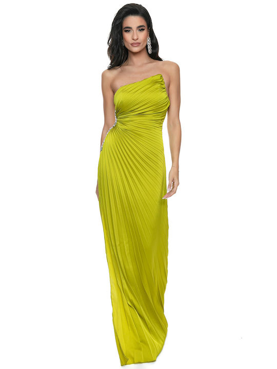 RichgirlBoudoir Maxi Evening Dress with Slit Green