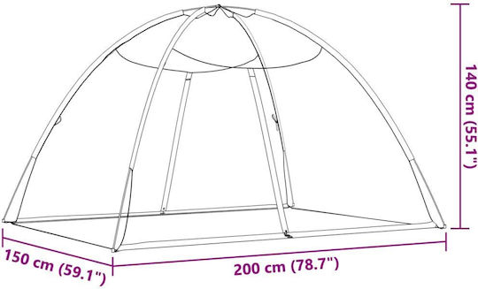 Mongolia Mosquito Net Doors 200 White Mesh 200x150x140 cm White 200 x 150 x 140 Cm