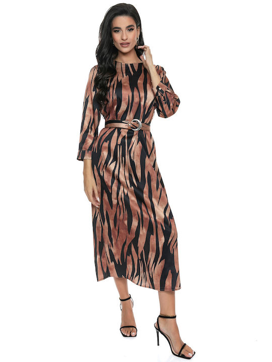 RichgirlBoudoir Midi Βραδινό Φόρεμα Animal Print