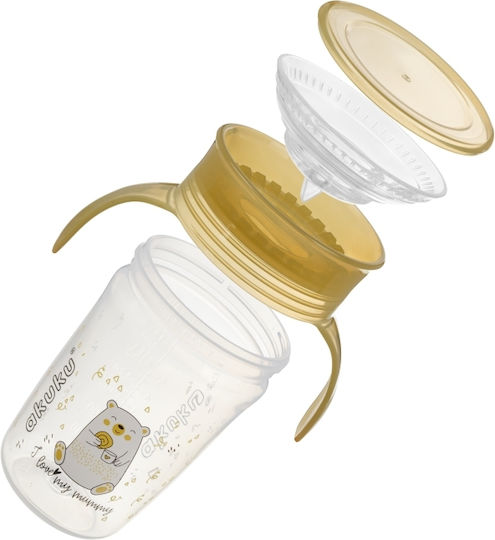 Akuku Baby Cup made of Plastic Yellow I love my mummy 240ml