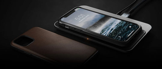 Nomad Modern Horween Back Cover Metallic 0.75mm with Strap Brown (iPhone 16 Pro Max)