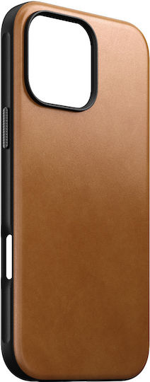 Nomad Modern 360 Full Cover Δερμάτινο 1.15mm με Λουράκι Καφέ (iPhone 16 Pro Max)