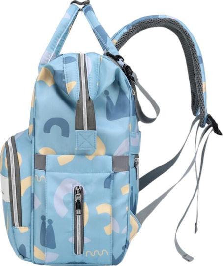 Queen Mother Τσάντα-Αλλαξιέρα Πλάτης Γαλάζια 42x32x18εκ.