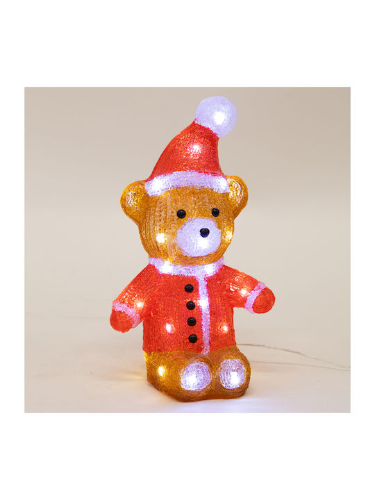 Eurolamp Acrylic Bear Brown & Red 3.5V Transformer 30 White LEDs Power Extension 5m 18x13x31cm IP44
