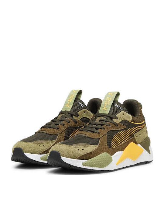 Heritage Herren Chunky Sneakers Dark Olive-sun Stream