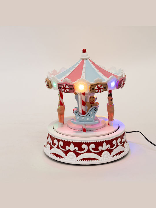 Eurolamp Christmas Decorative Carousel Green with Music and Movement 22.2x18.9x18.9cm.