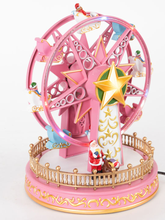 Eurolamp Christmas Decorative Ferris Wheel Pink with Music and Movement 23.5x18x18cm.