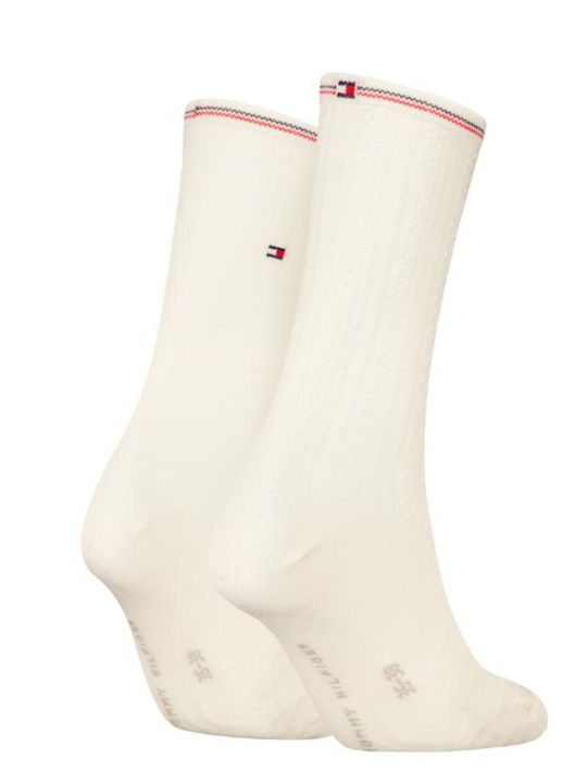 Tommy Hilfiger Women's Solid Color Socks Ecru 2Pack