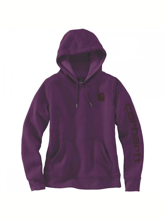 Carhartt Sleeve Logo Women's Hooded Sweatshirt purple