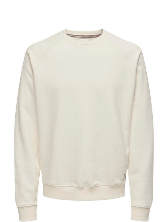 Only & Sons Men's Sweatshirt Antique White