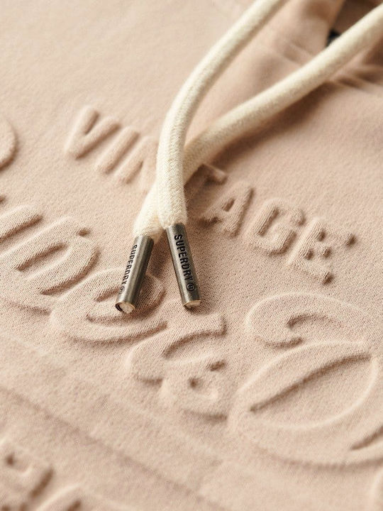 Embossed Graphic Суитшърт с Качулка Ecru