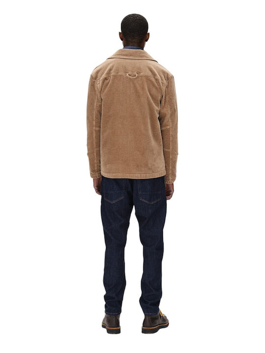 Long Sleeve Corduroy Overshirt In Regular Fit Sand