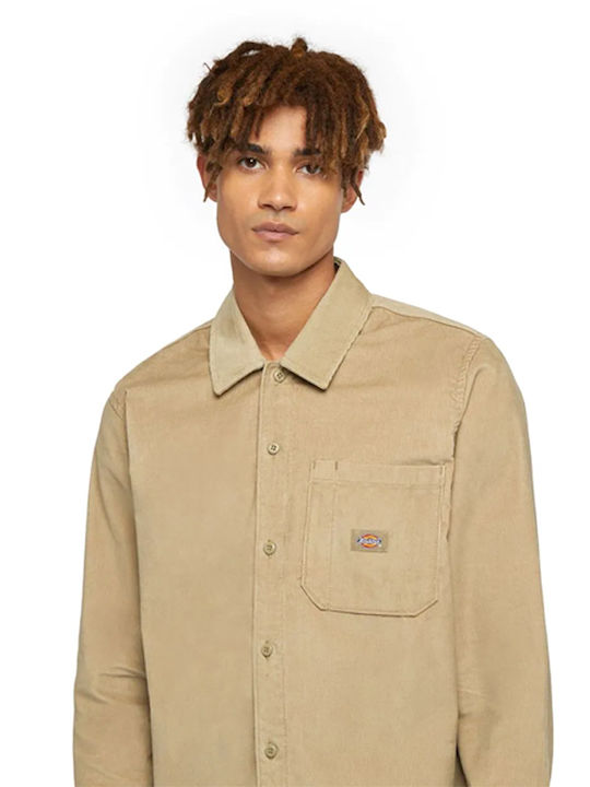 Long-sleeved Corduroy Shirt Khaki