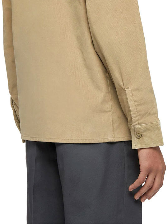 Long-sleeved Corduroy Shirt Khaki