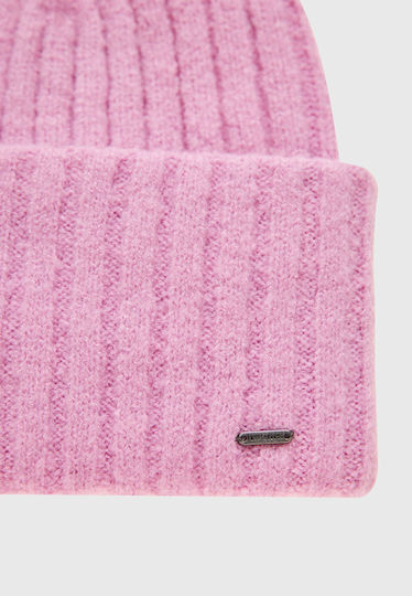 Beanie Γυναικείος Σκούφος Πλεκτός σε Ροζ χρώμα