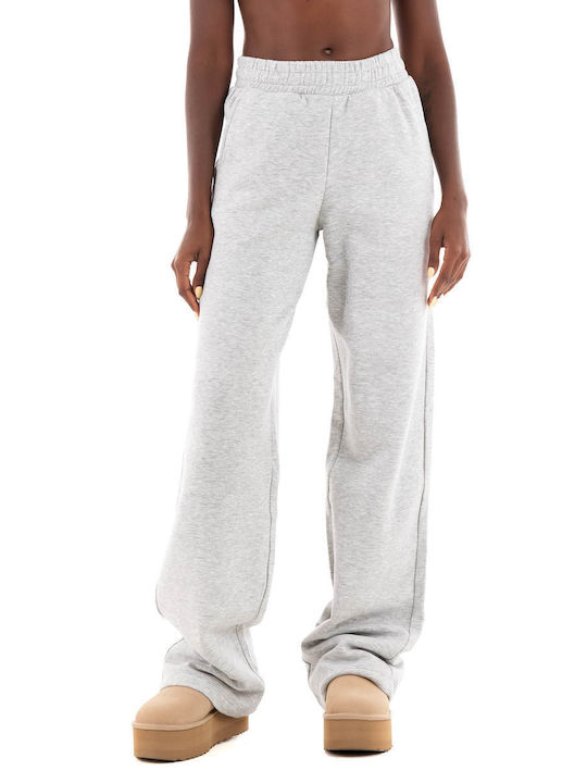 Jack & Jones Women's High Waist Sweatpants Light Grey Melange