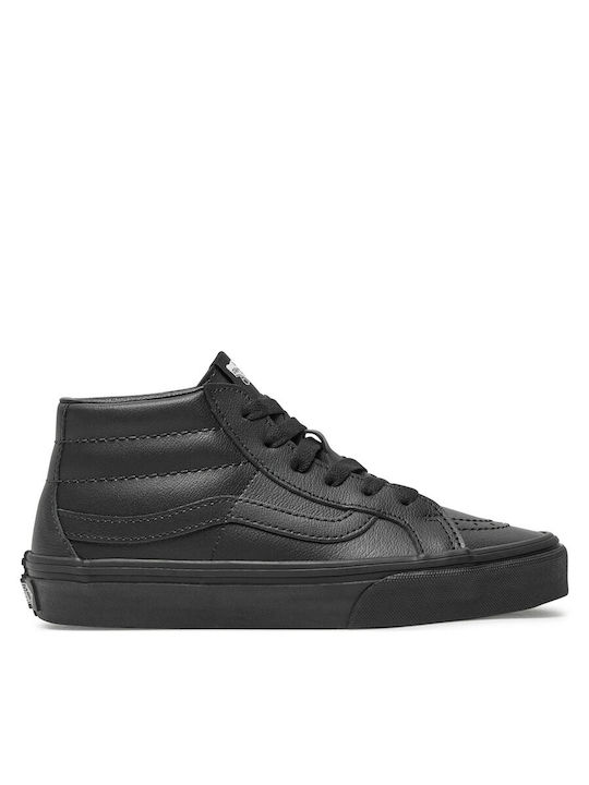 Vans Leather Women's Ankle Boots Platform Black