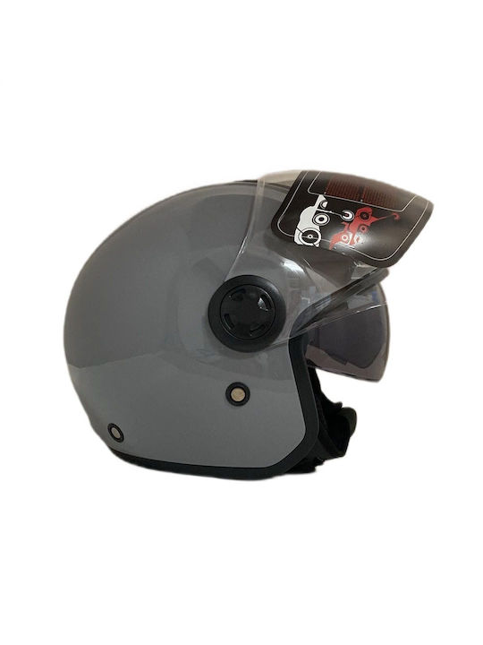 Faseed 617DV Jet Helmet with Sun Visor ECE 22.06 Ice Grey