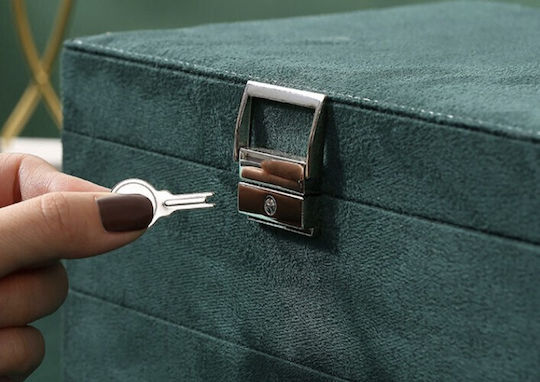 Cutie de bijuterii Olympus Luxury Green cu cheie
