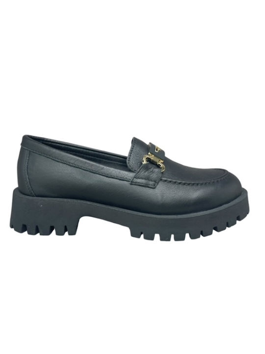 Smart Steps Leather Women's Loafers in Black Color