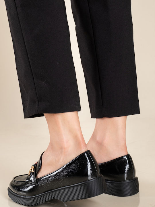 Λουστρίνι Γυναικεία Loafers σε Μαύρο Χρώμα