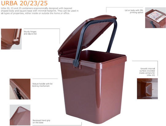 Urba 21l Brown Waste Sorting Container Bio Waste