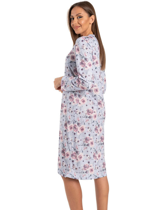 Odyssey Winter Baumwolle Damen Nachthemd Floral