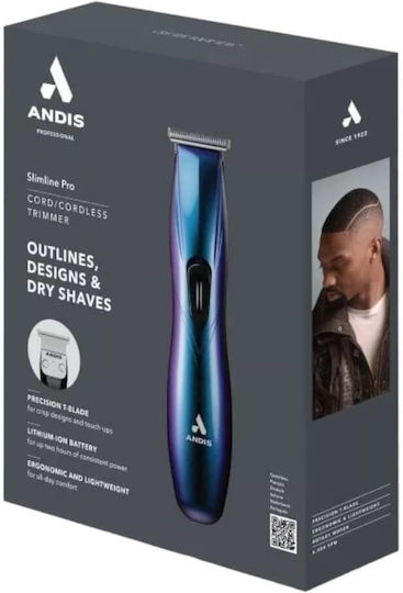 Andis Slimline Pro Galaxy Επαναφορτιζόμενη Κουρευτική Μηχανή Μπλε 00216
