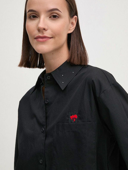 Langärmelig Damen Hemd Black
