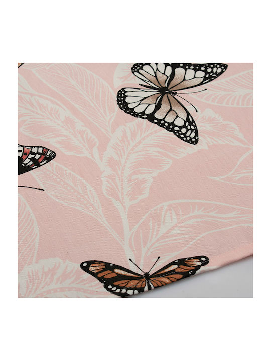 Dimcol Checkered Stain Resistant Butterfly 450 Coral 90x90cm
