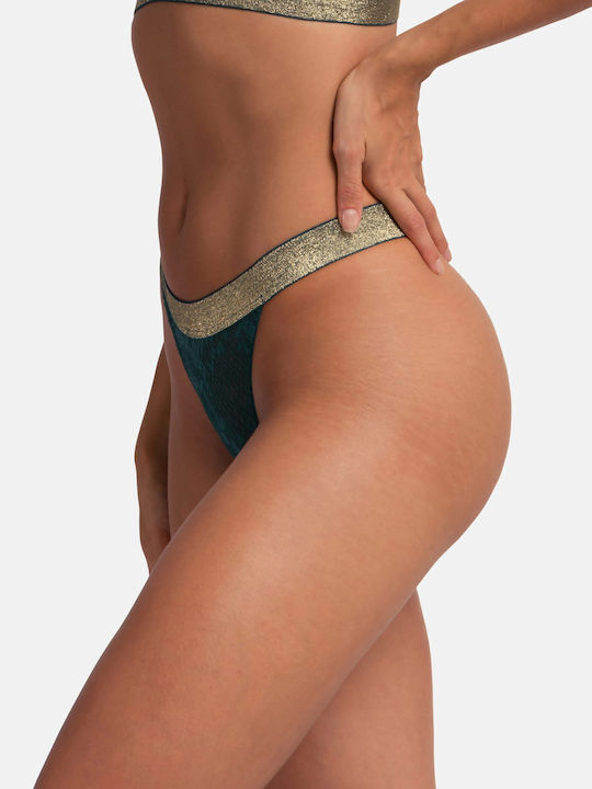 Women's String Green/Beige